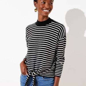 NWT Loft Mock Neck Striped Sweater